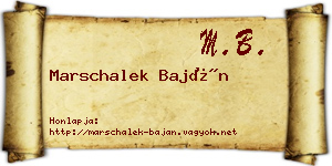 Marschalek Baján névjegykártya